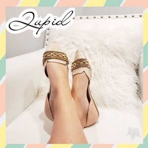 Flats slip on ballet work shoes 8 gold pointed toe